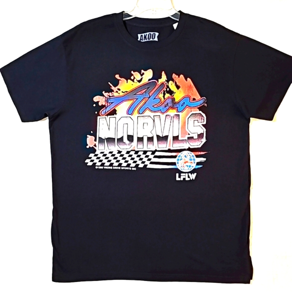 Akoo Black Norvls Graphic Shortsleeve Crewneck T-Shirt. Men's Size: 2XL.